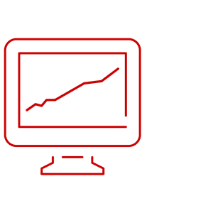 Ein Computermonitor mit einer Grafik darauf.