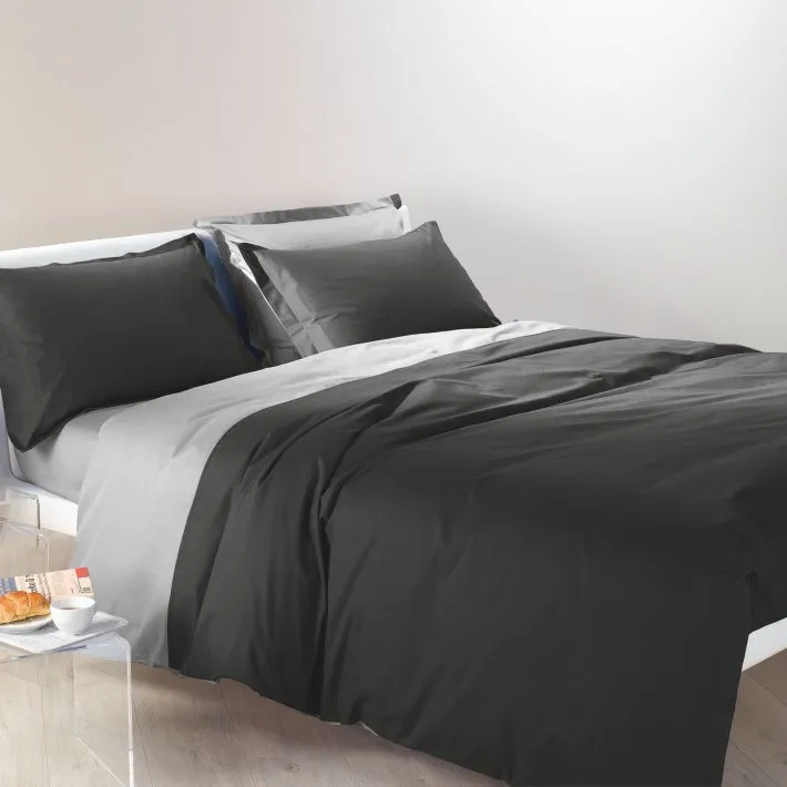 Copripiumino Bicolor Antracite - Dolce Casa Lugano