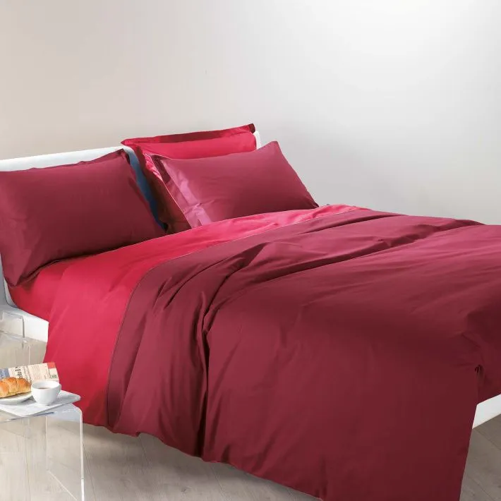 Copripiumino Bicolor Bordeaux - Dolce Casa Lugano