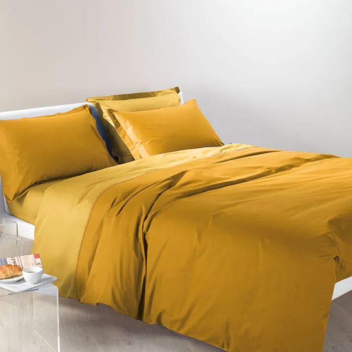 Copripiumino Bicolor Giallo-Sole - Dolce Casa Lugano