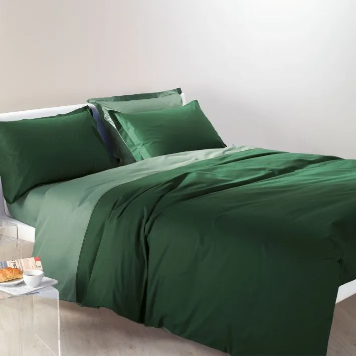 Copripiumino Bicolor Verde - Dolce Casa Lugano