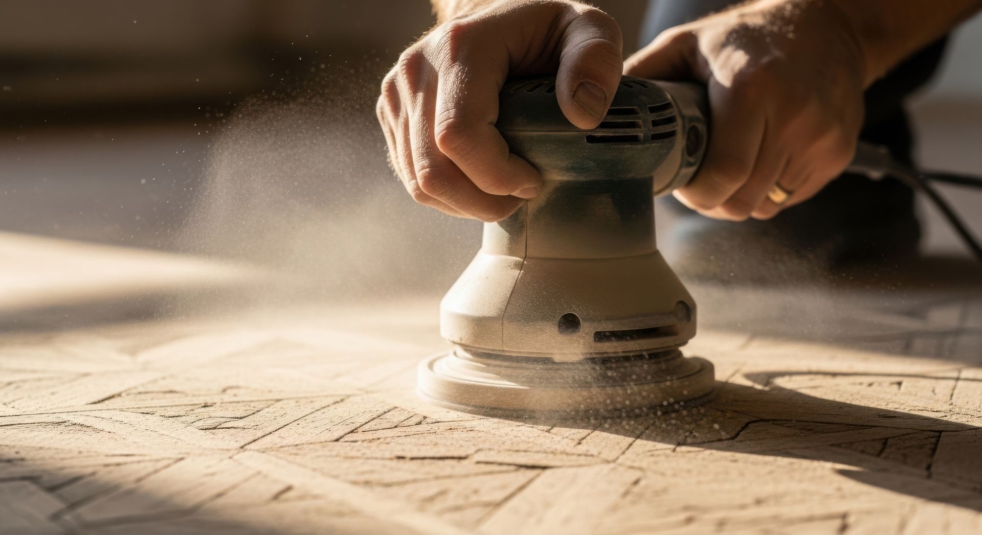 Un ponçage de meuble en bois