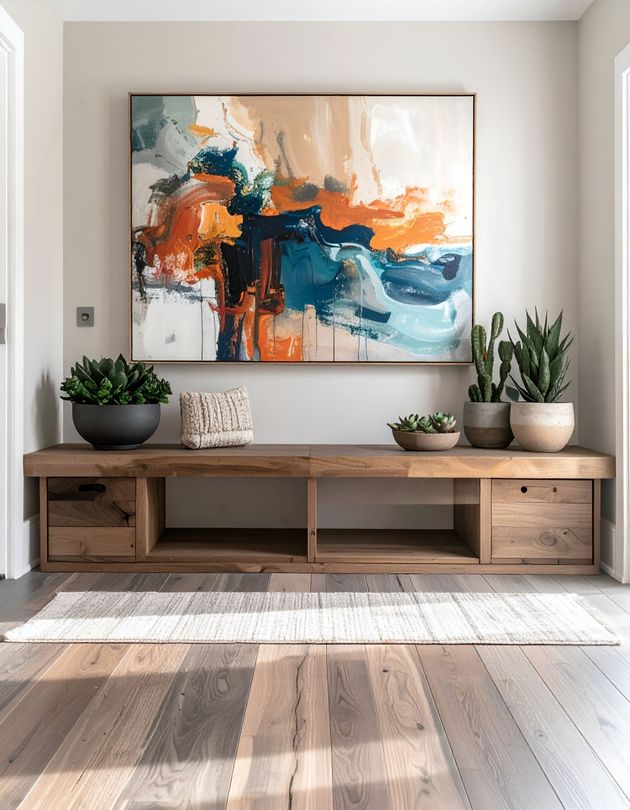 Un meuble bas en bois fait sur mesure