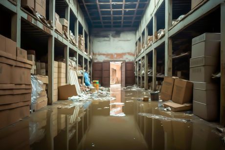 Un entrepôt inondé