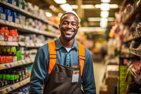 Un homme d'une trentaine d'années dans le rayon d'un commerce