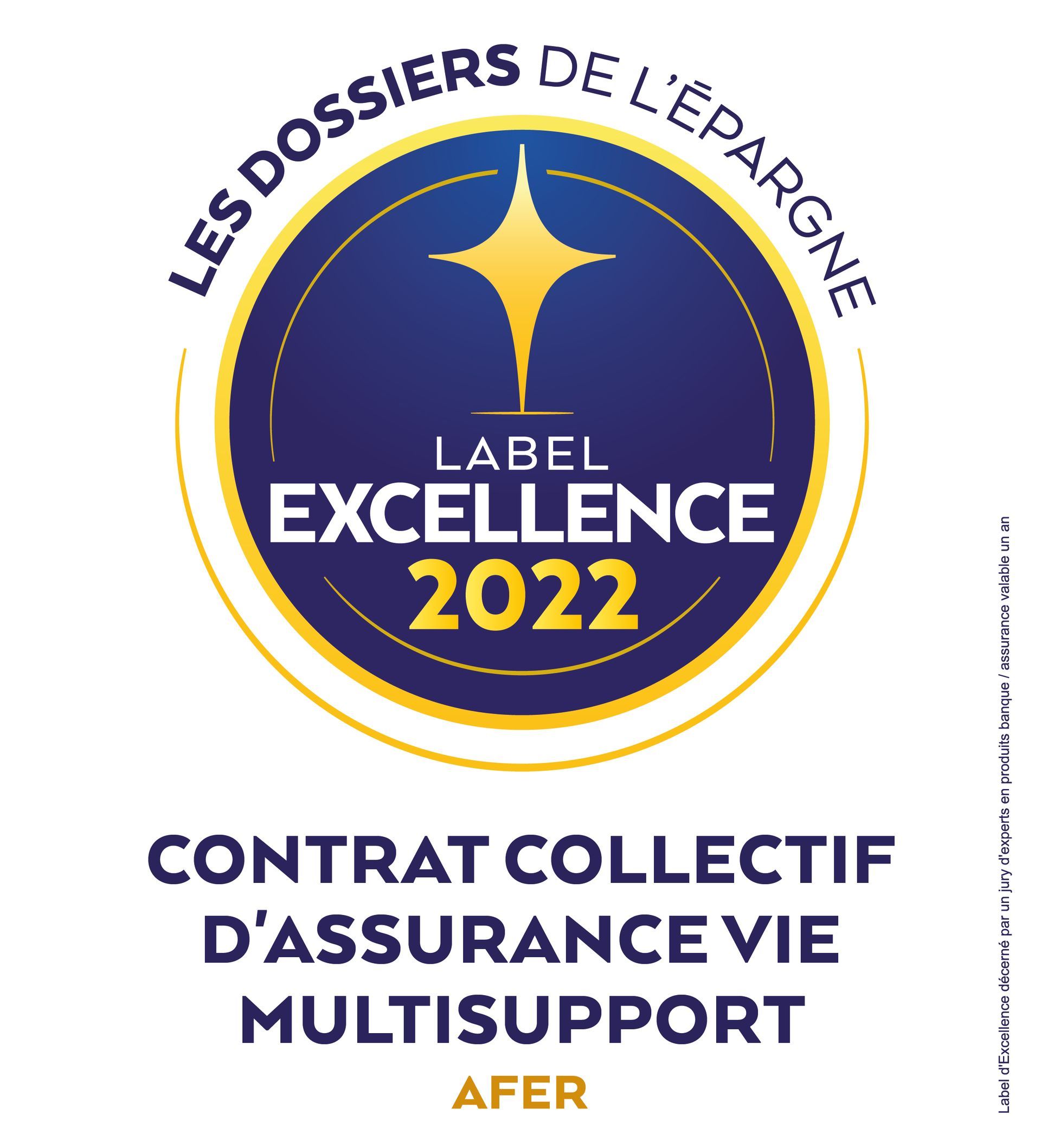Le label d'excellence 2022 du contrat collectif d'assurance-vie AFER