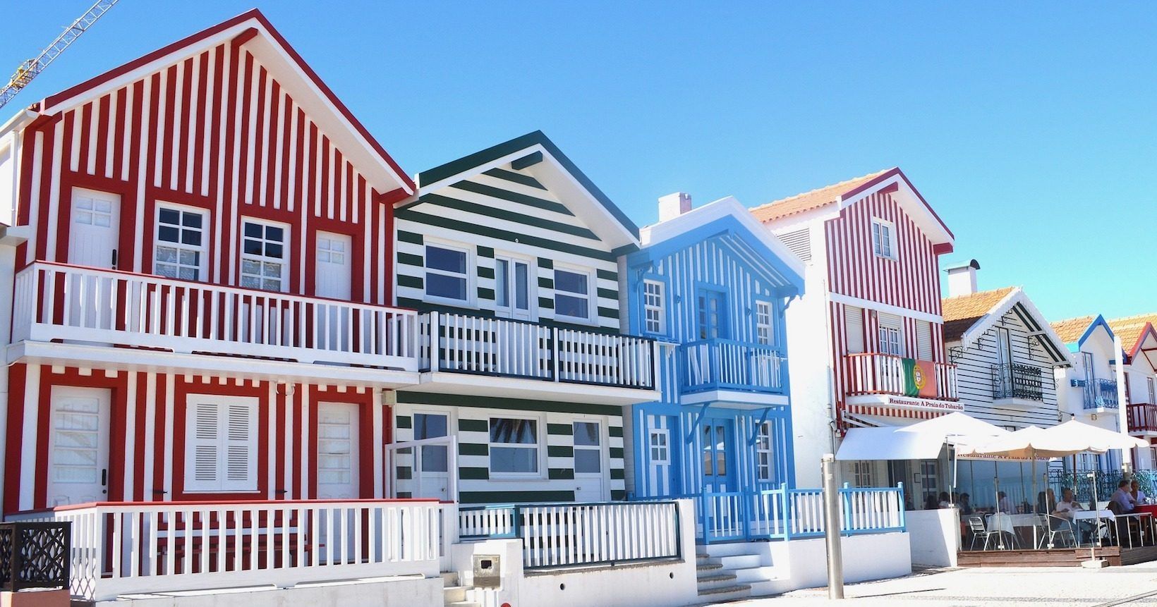 Costa Nova striped houses near Porto for day trips from our apartments