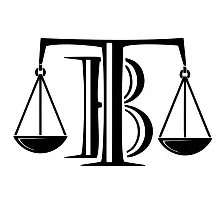 Un dibujo en blanco y negro de una balanza de la justicia.