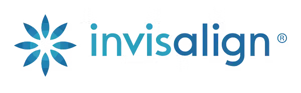 El logotipo de Invisalign tiene una flor azul.