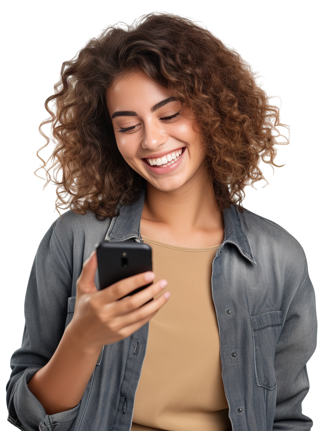 Femme qui consulte son téléphone mobile