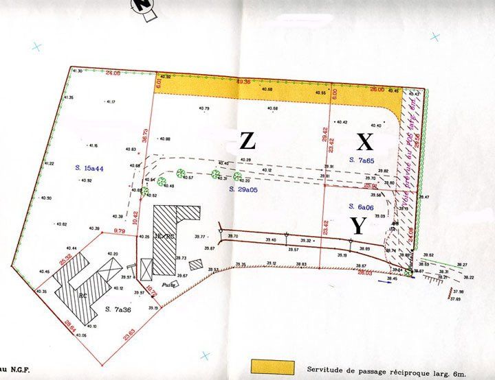 Plan de servitude de passage