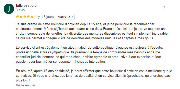 Avis Juliette Bastiere