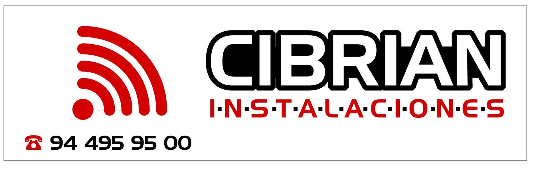 Un logotipo rojo y negro para instalaciones cibrian