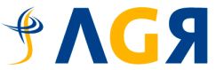 Un logotipo azul y amarillo con una llama en el medio.