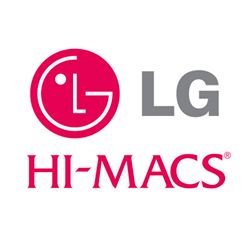 Logotipo de LG Hi-Macs sobre fondo blanco