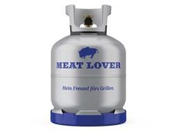 Eine Propangasflasche mit dem Bild eines Schweins darauf.