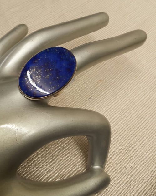 925er Silberring mit gröm Lapislazuli A-Qualität