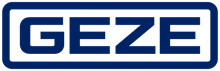 GEZE-Logo in Blau und Weiß