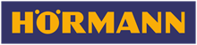 Hörmann-Logo in Gelb auf blauem Hintergrund