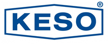 KESO-Logo in blauer Schrift innerhalb eines blau umrandeten Sechsecks
