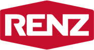 RNZ-Logo in Weiß auf rotem, sechseckigem Hintergrund