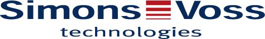 Auf weißem Hintergrund ist ein Logo von Simons Voss Technologies zu sehen.