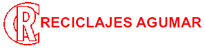 Un logotipo rojo y blanco para reciclajes aguar