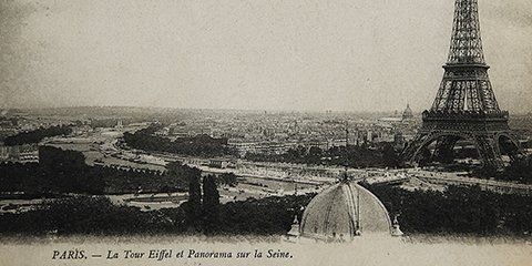 Carte postale d'une vue de la tour Eiffel