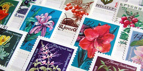 Collection de timbres floraux