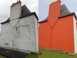 Peinture de façade en orange