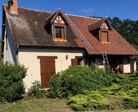 Toiture avec un côté sale et un autre nettoyer