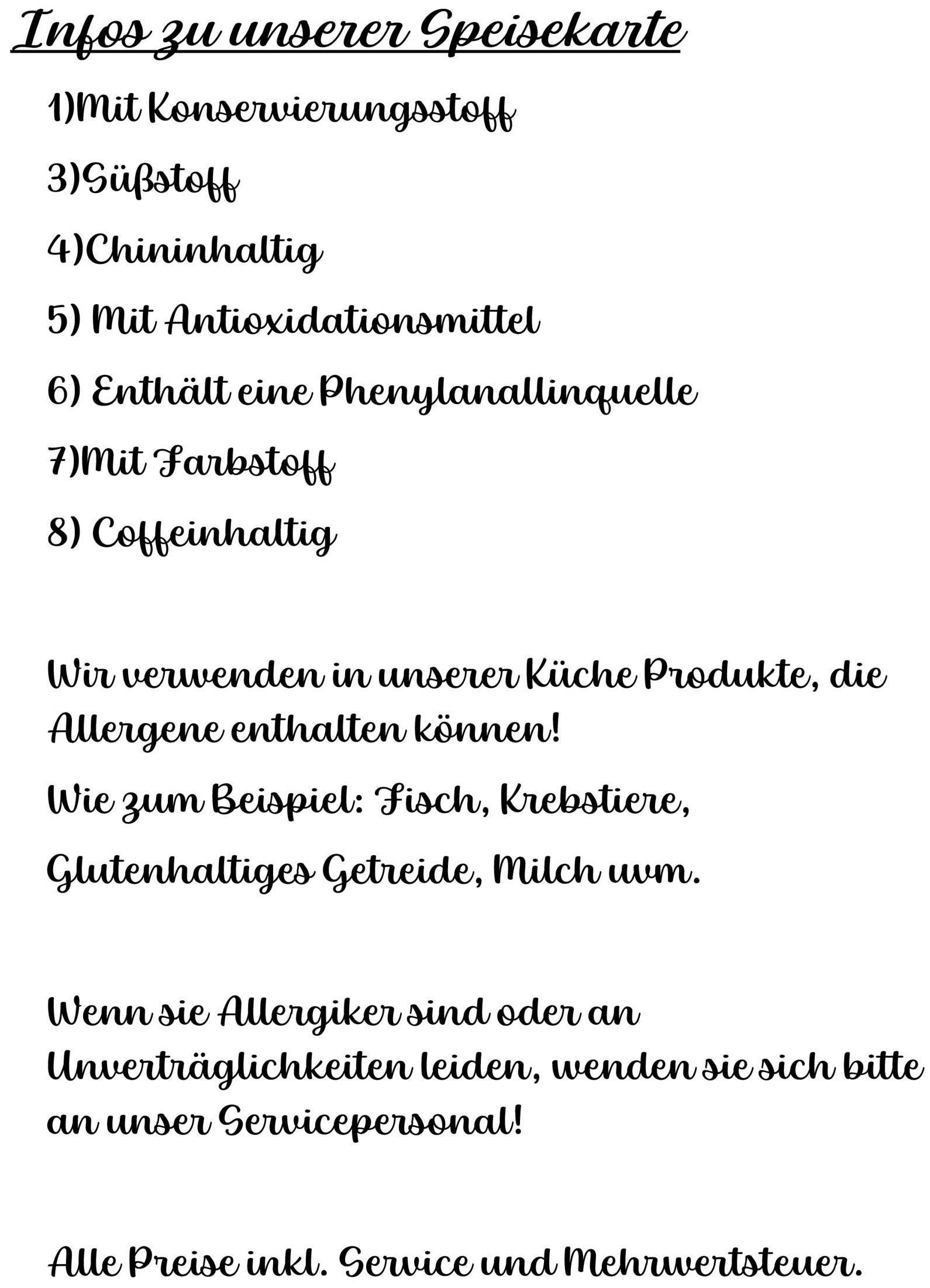 Allergene | Speisekarte | Räucherscheune