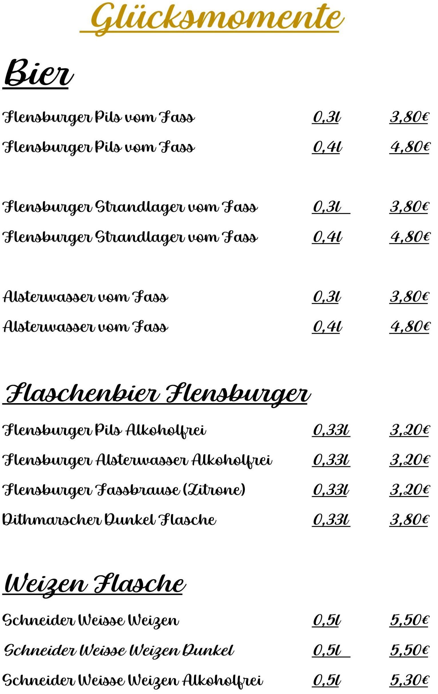 Bier | Speisekarte | Räucherscheune