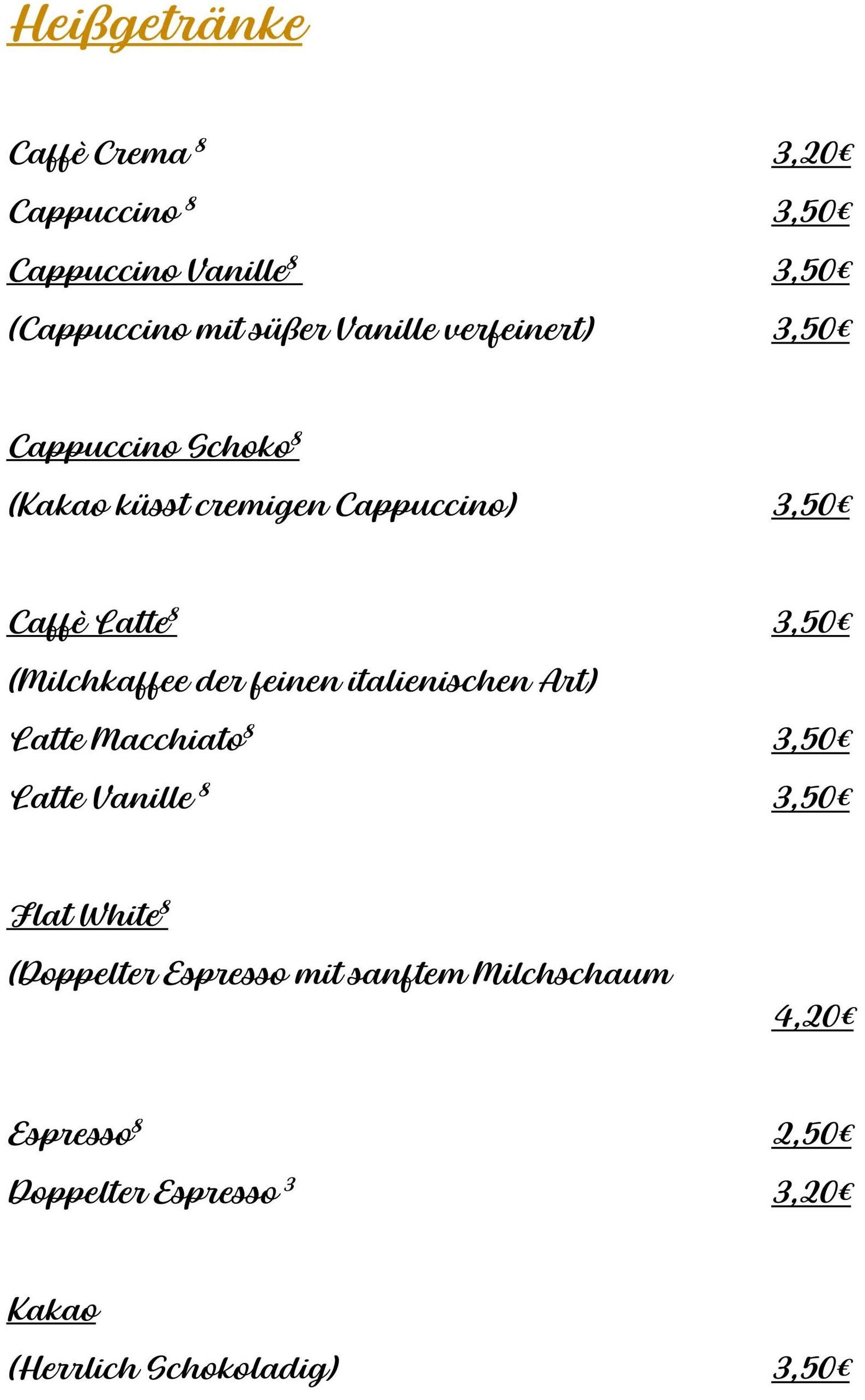 Kaffee | Speisekarte | Räucherscheune
