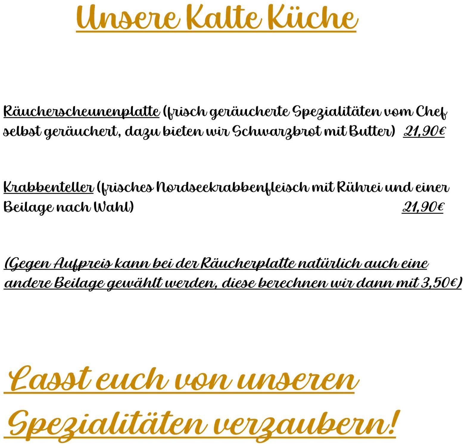 Kalte Küche | Speisekarte | Räucherscheune
