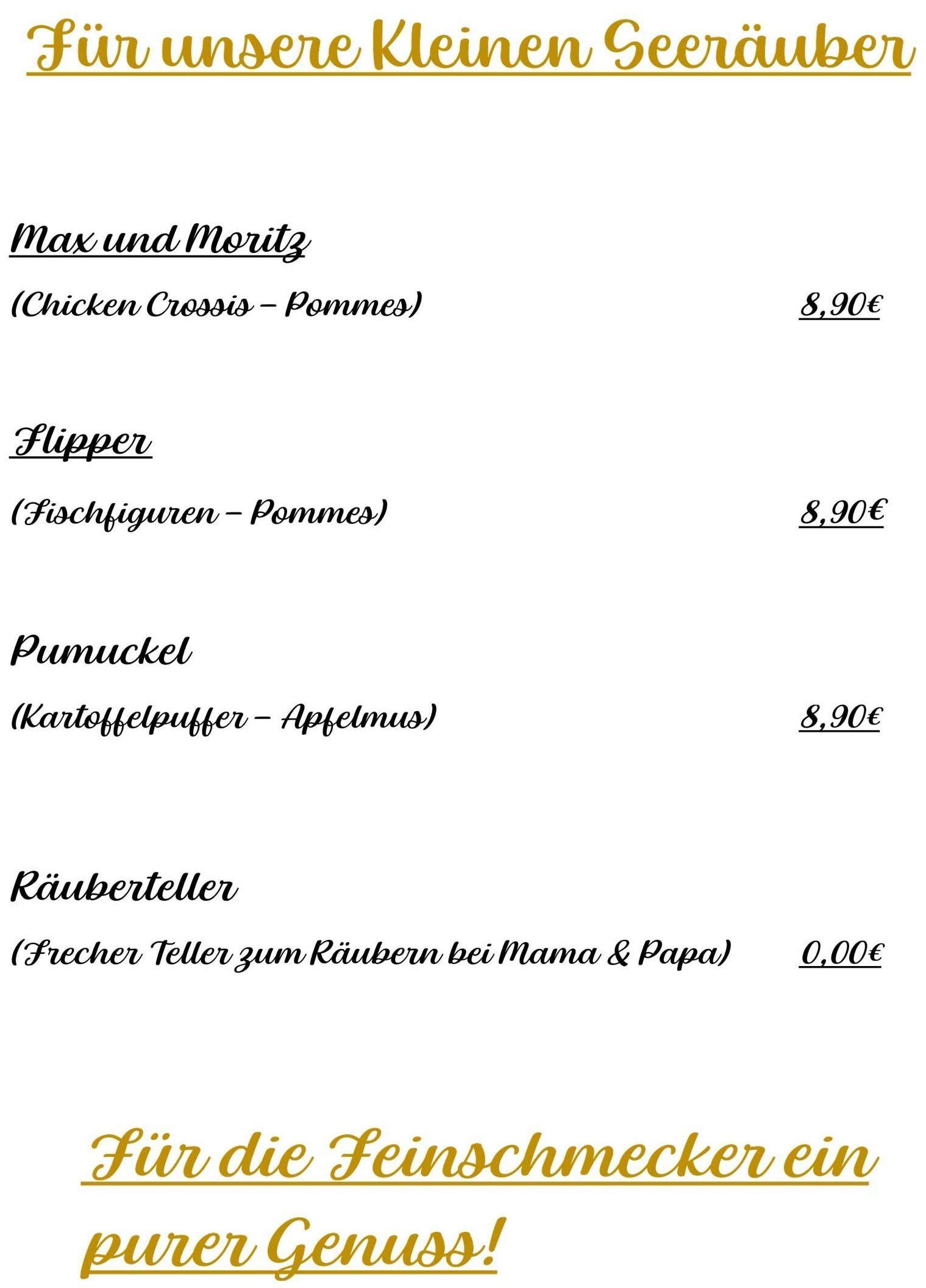Kindergerichte | Speisekarte | Räucherscheune