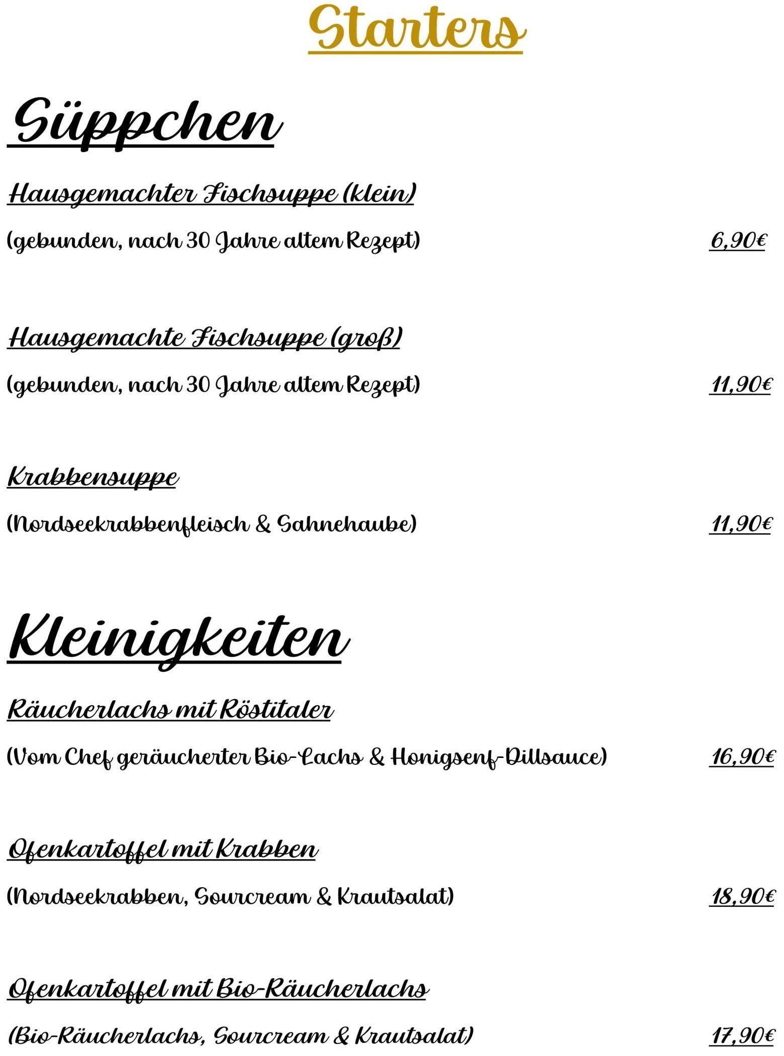 Starters | Speisekarte | Räucherscheune