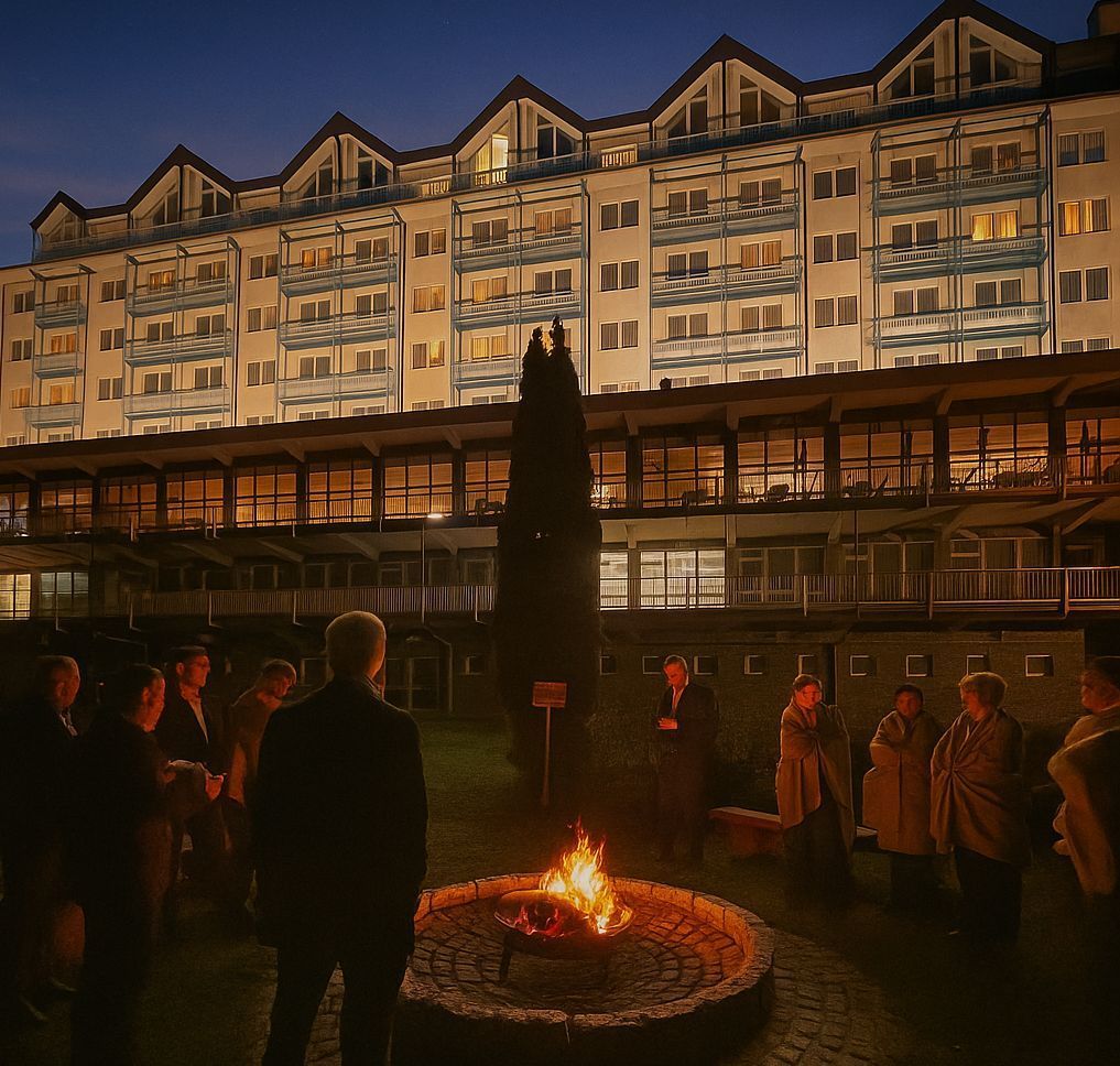 Lagerfeuer am Hotel