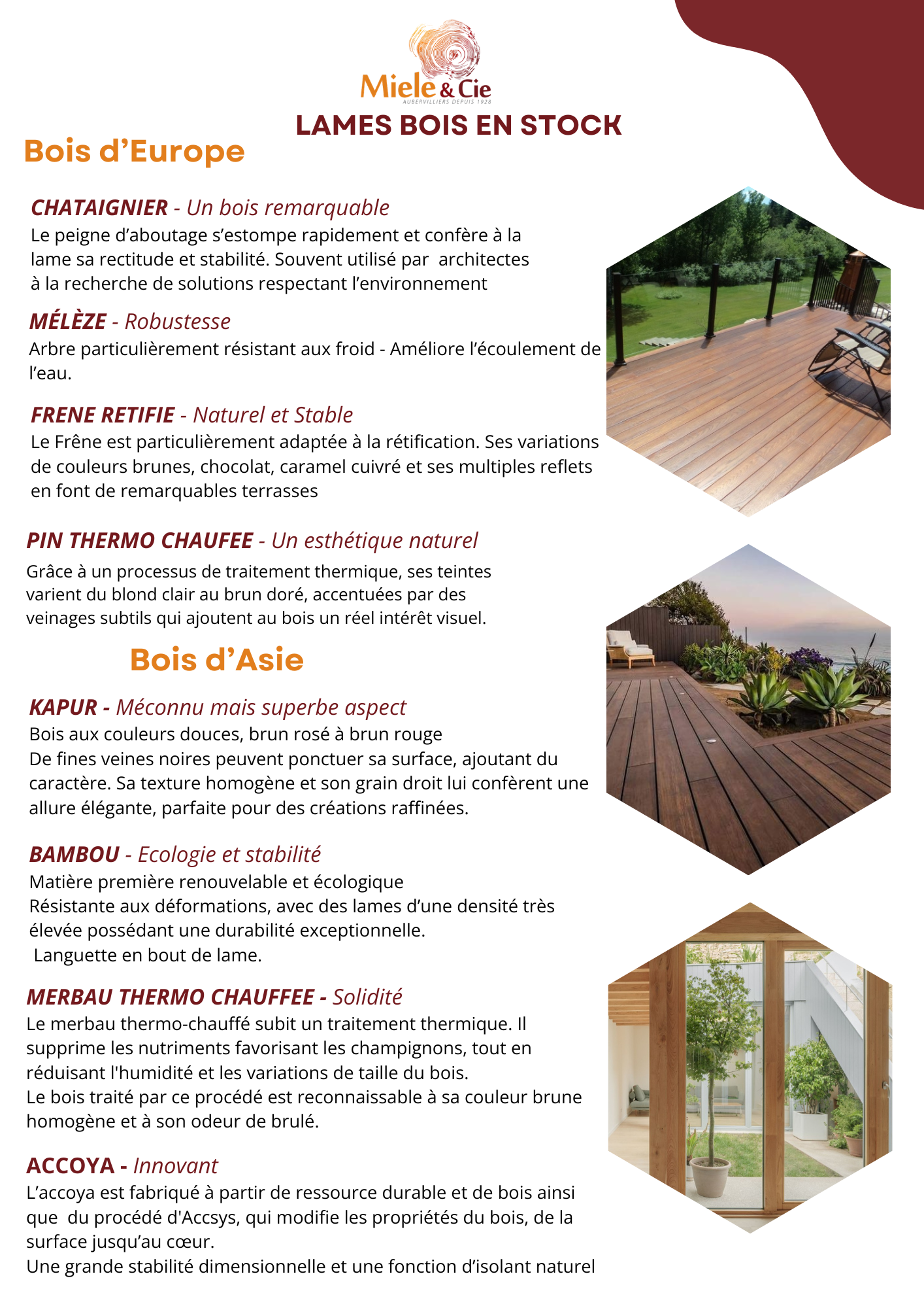 Brochure française pour les terrasses en bois