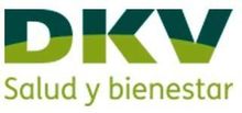 A green and white logo for dkv salud y bienestar
