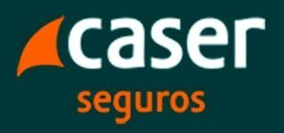 Un logotipo de Caser Seguros sobre un fondo azul oscuro