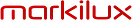 Der Schriftzug markilux ist in rot auf weißem Hintergrund geschrieben.