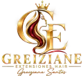 Logotipo de lujo dorado para Greiziane Extensiones Hair con el perfil estilizado de una mujer y las iniciales G E