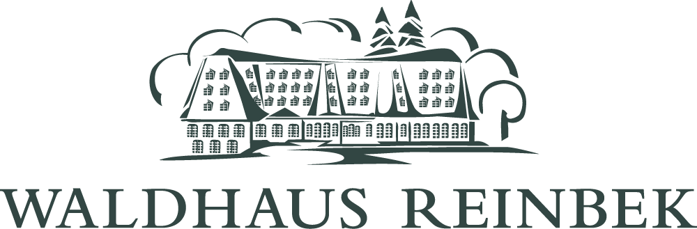 Ein schwarz-weißes Logo für Waldhaus Reinbek