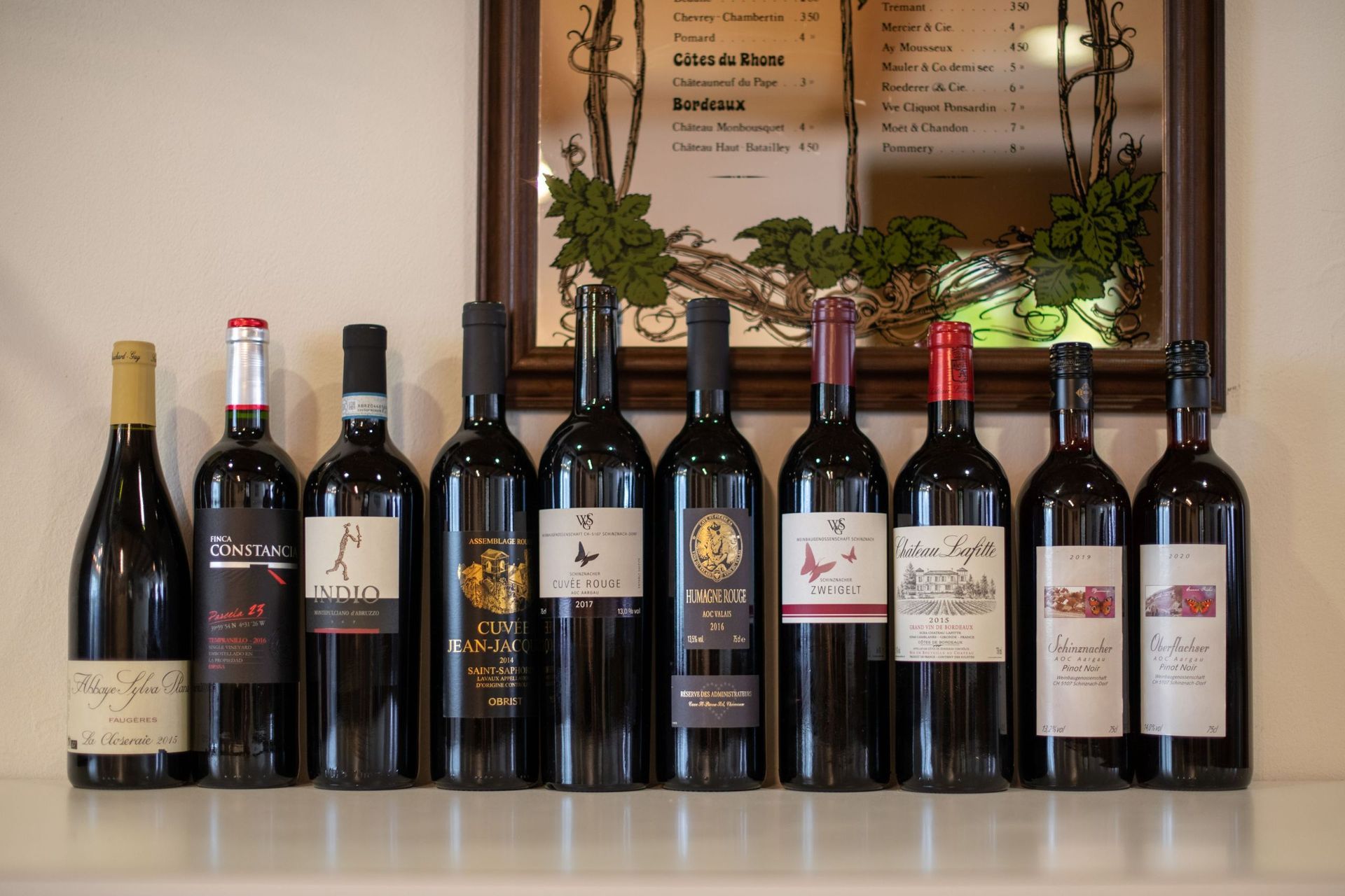 Weine - Restaurant Bahnhöfli, Eva Topalli - Schinznach-Bad