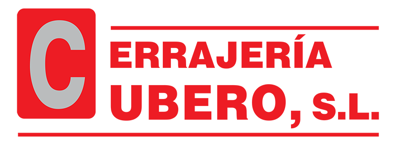 Logotipo rojo y negro de Cerrajer&iacute;a Ubero, S.L., con una gran &laquo;C&raquo; roja a la izquierda.