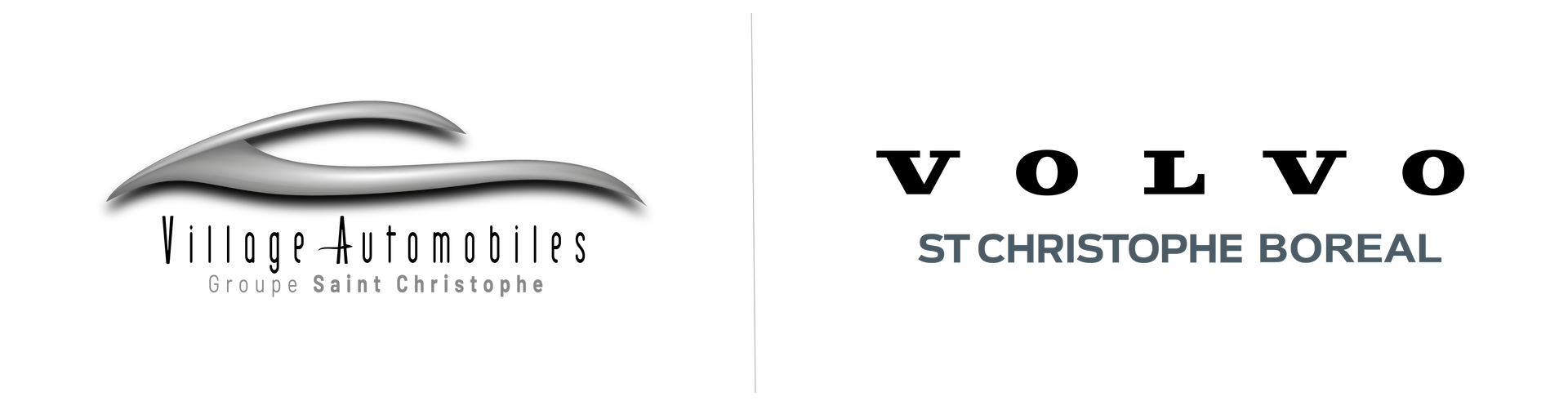 Logo : Village Automobiles, Groupe Saint Christophe; Volvo, St Christophe Boreal.