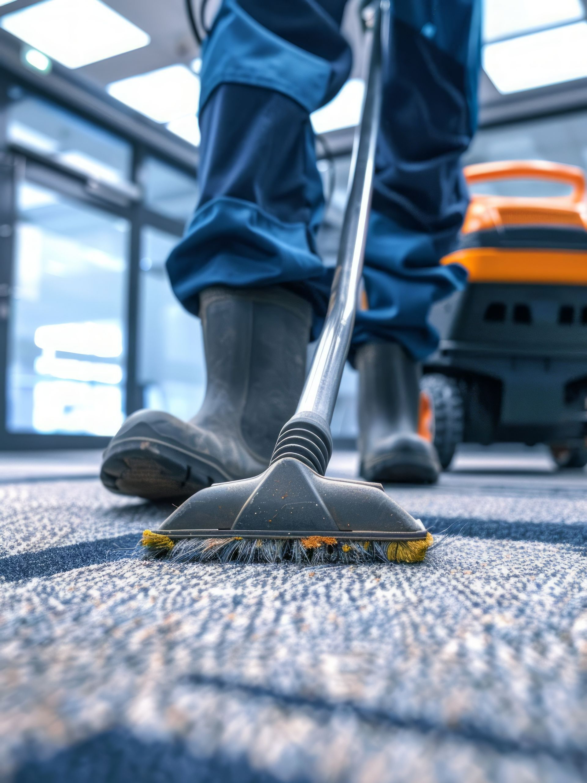 Aspirateur sur moquette dans une boutique