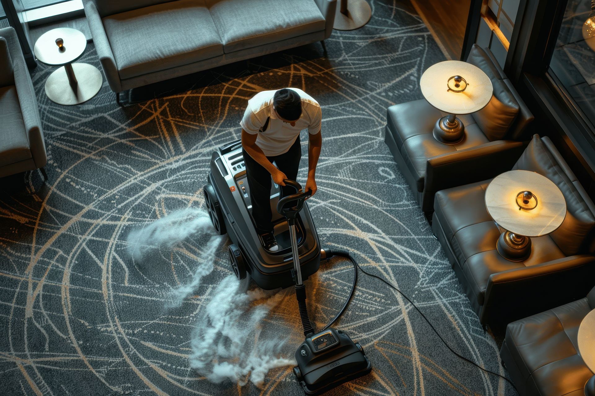Prise en charge du nettoyage d'une moquette