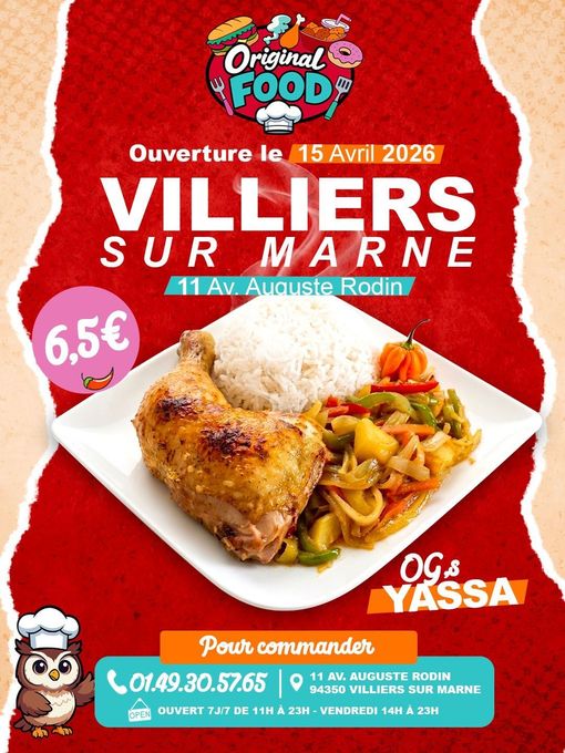 Affiche pour l'ouverture du restaurant Yassa à Villiers-sur-Marne.